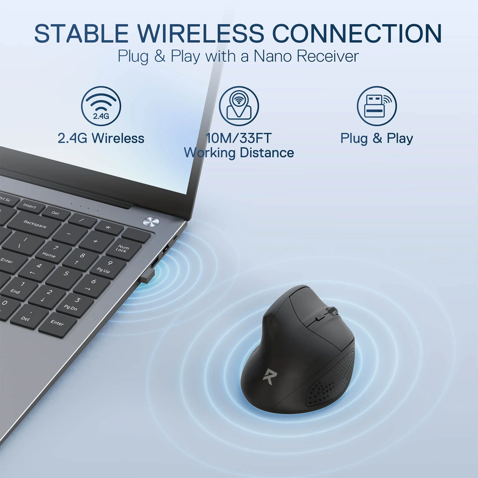 BM-4033 Wireless Vertical Ergonomic Mouse - Image 4