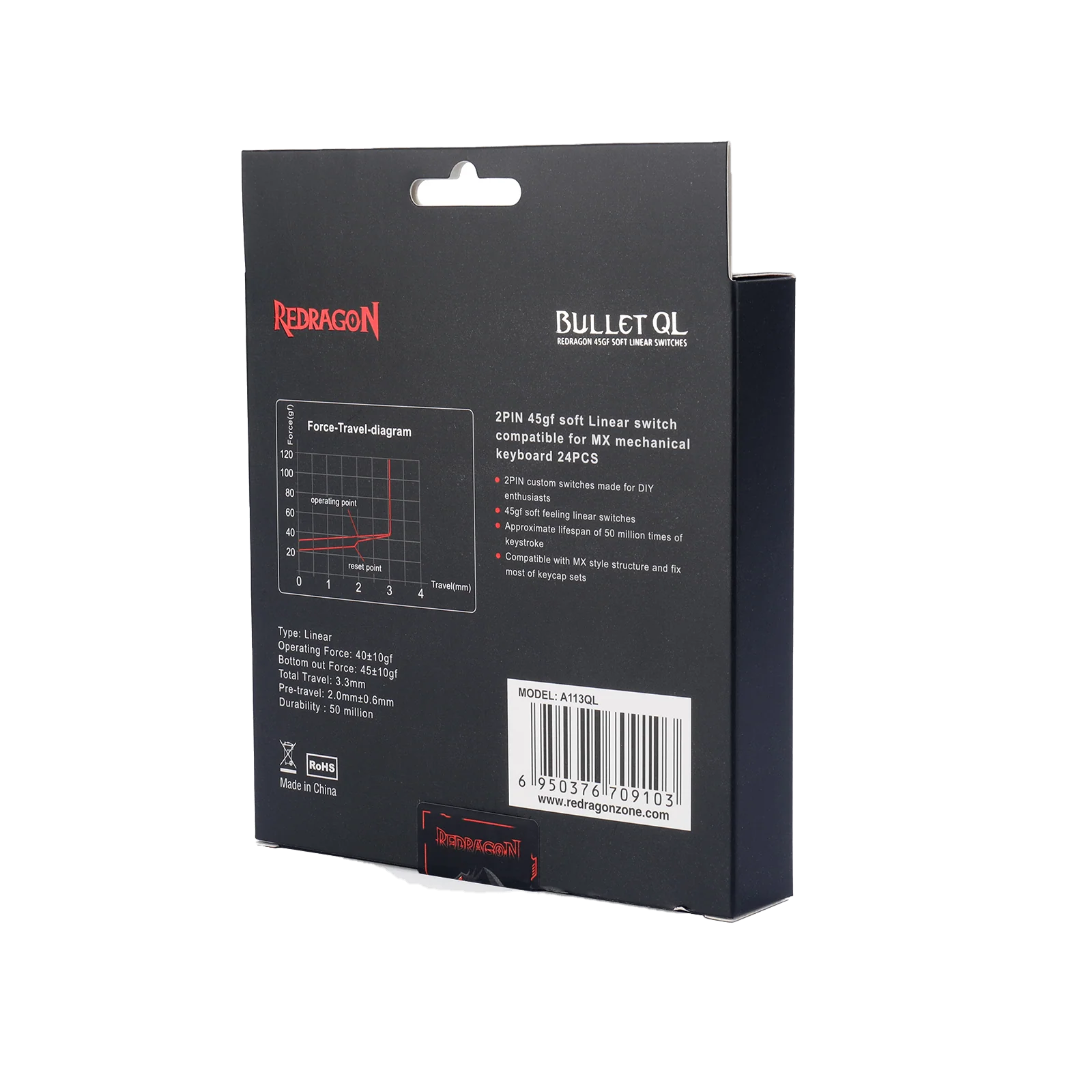 BULLET-QL A113 Soft Linear Mechanical Switch (24 pcs Switches) - Image 14