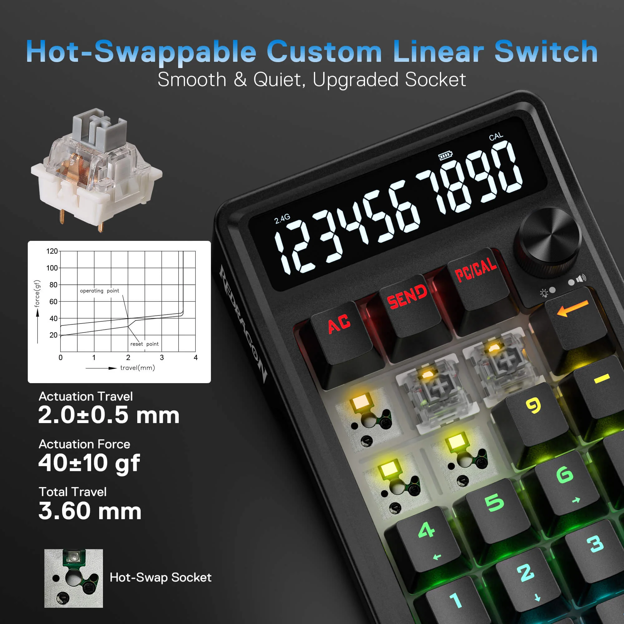 COVE K733 Mechanical Numpad Keyboard - Image 8