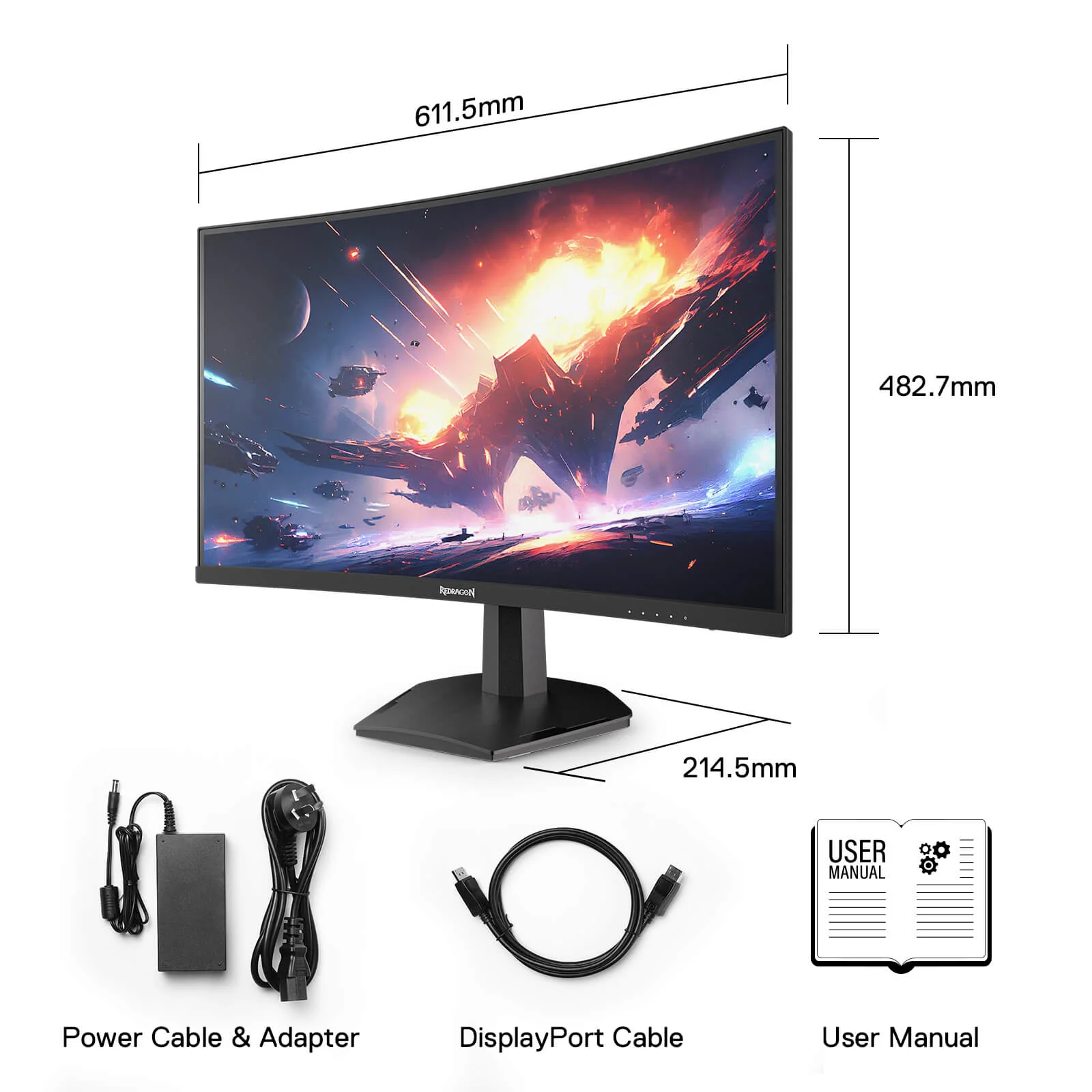 CORAL 27" 144hz/165HZ Curve Gaming Monitor - Image 5