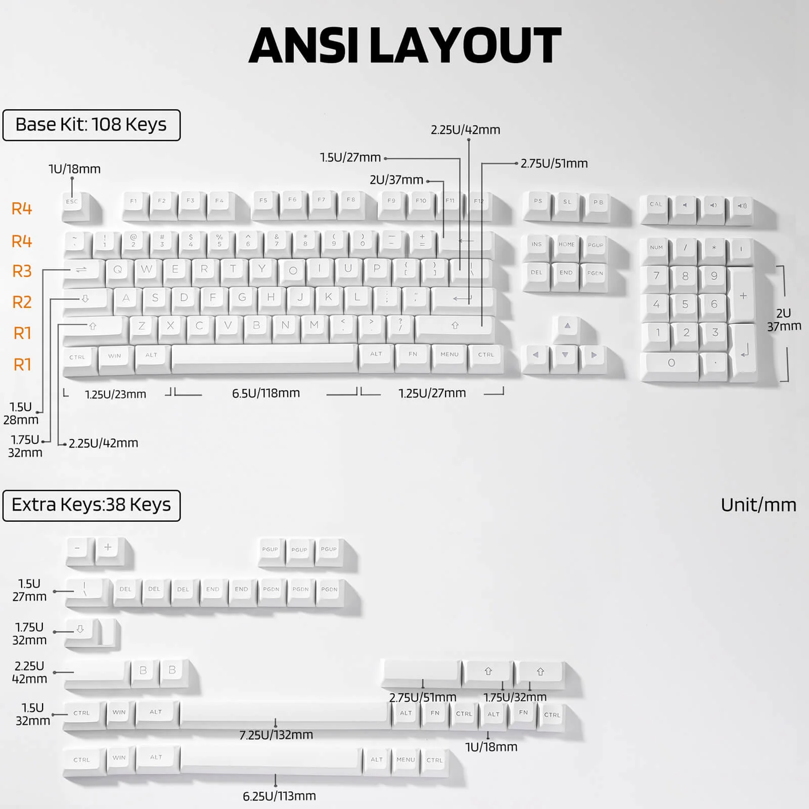 (Only Keycaps) Redragon X LTC Double Shot PBT 146 Keycaps Set with Keycap Puller & Storage Tray - Image 6