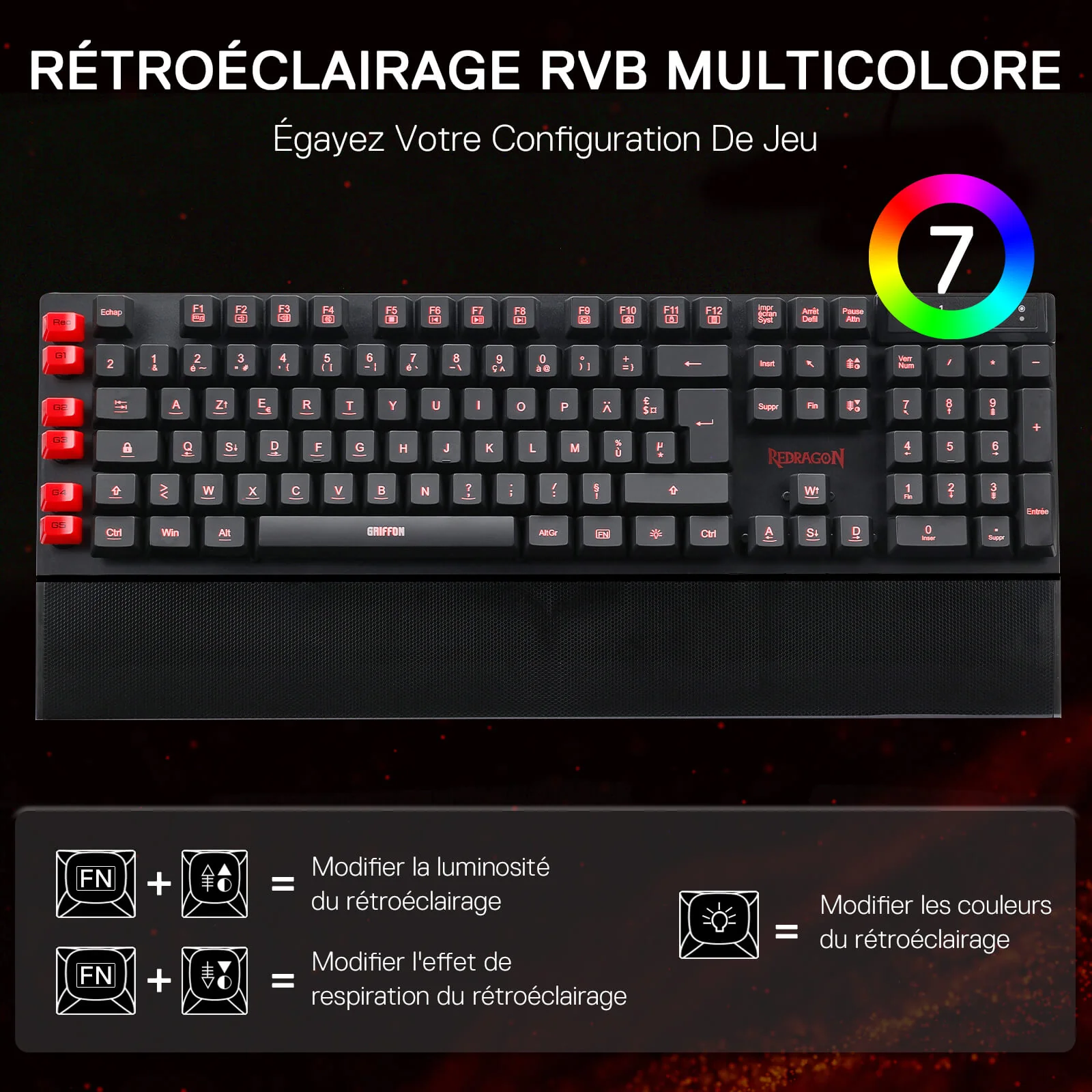 GRIFFON K505 Clavier De Jeu À Membrane Filaire (French Layout Only) - Image 4
