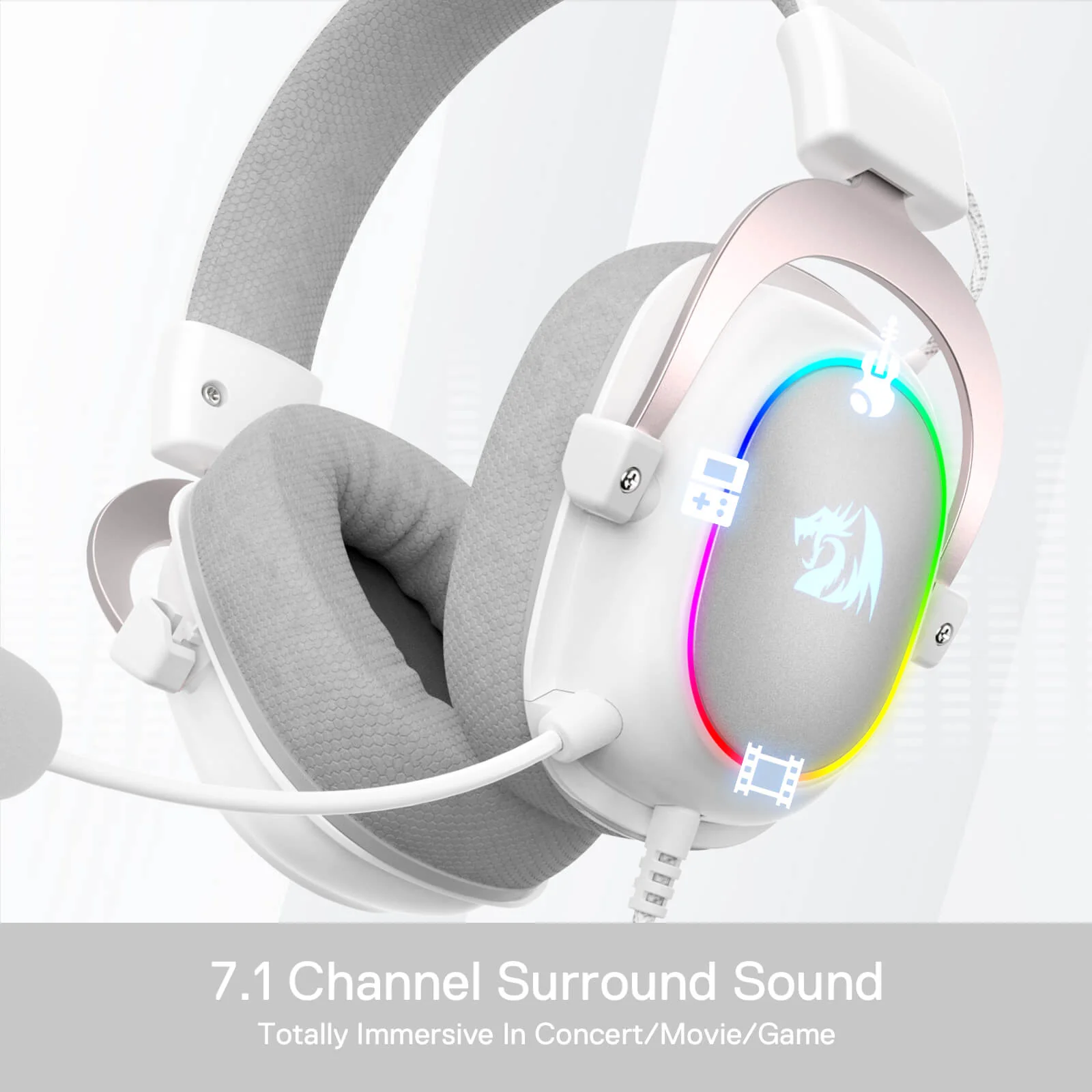 H510 ZEUS-X RGB White Wired Gaming Headset - Image 16