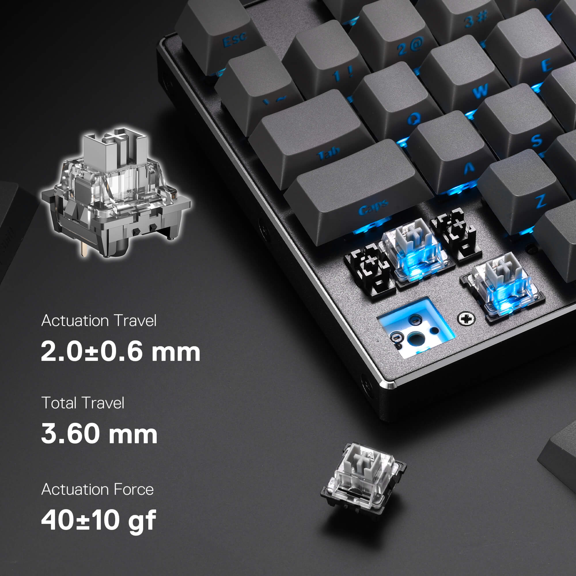 DEVARAIAS K556 PRO Aluminum Keyboard (Side Printed PBT Keycaps) - Image 7