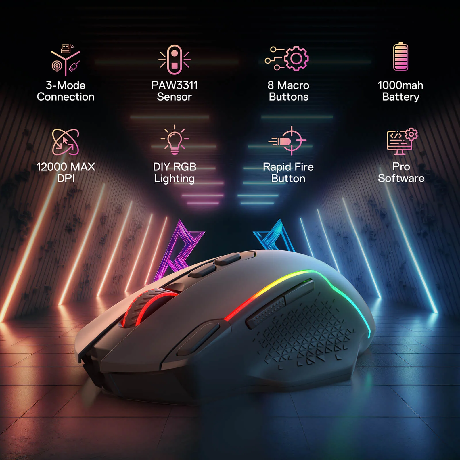 TAIPAN PRO M810 PRO Wireless Gaming Mouse - Image 22