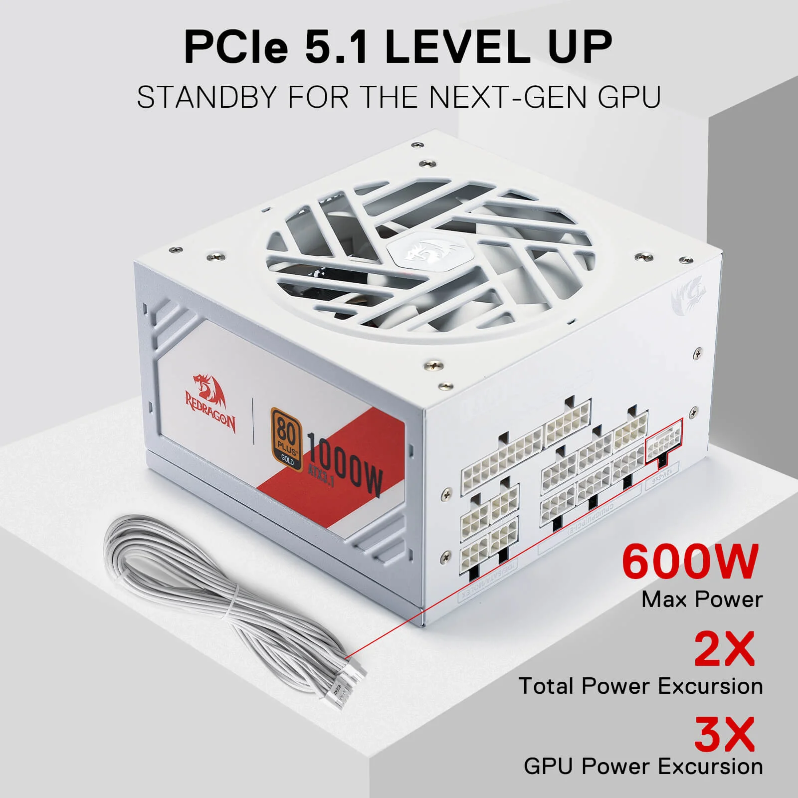 MASTER RGPS PRO 1000W 80 Plus® Gold ATX 3.1 PSU (Black & White) - Image 7