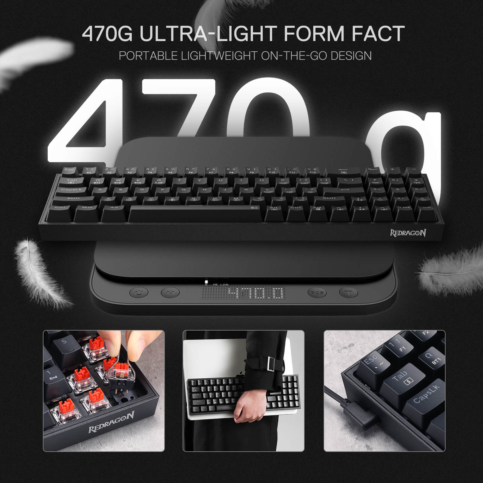 K628 75% Mechanical Gaming Keyboard M693 Gaming Mouse Tri-Modes Combo - Image 5