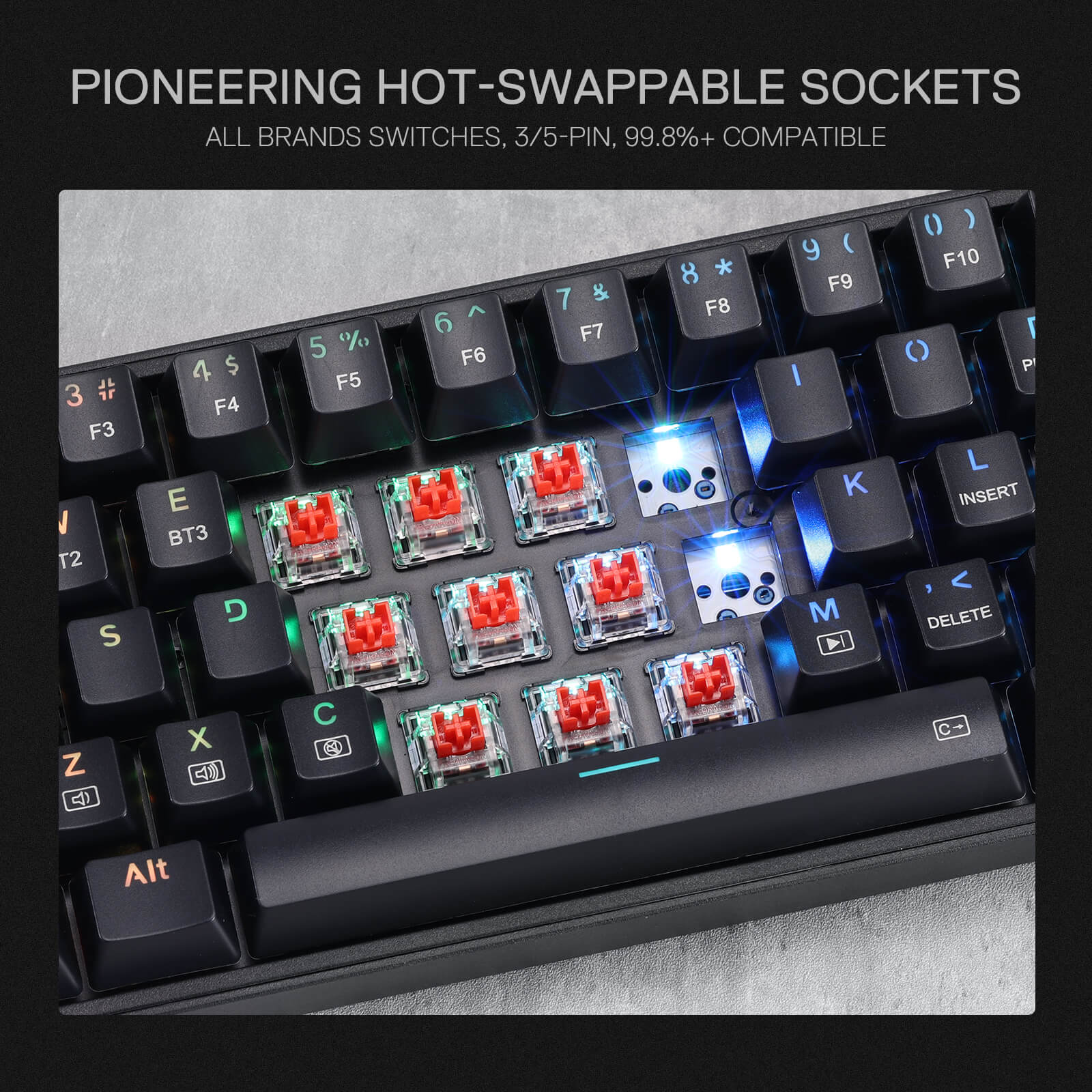 K628 75% Mechanical Gaming Keyboard M693 Gaming Mouse Tri-Modes Combo - Image 6