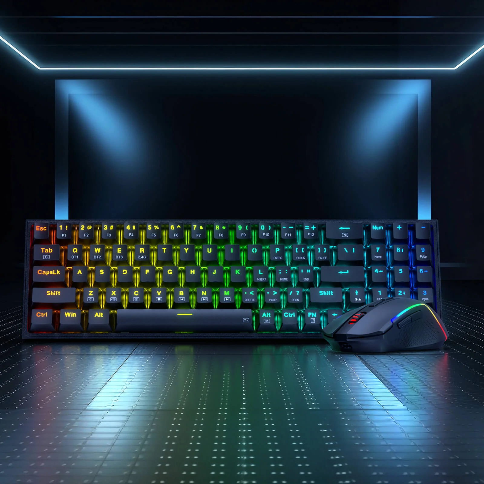 K628 75% Mechanical Gaming Keyboard M693 Gaming Mouse Tri-Modes Combo - Image 7