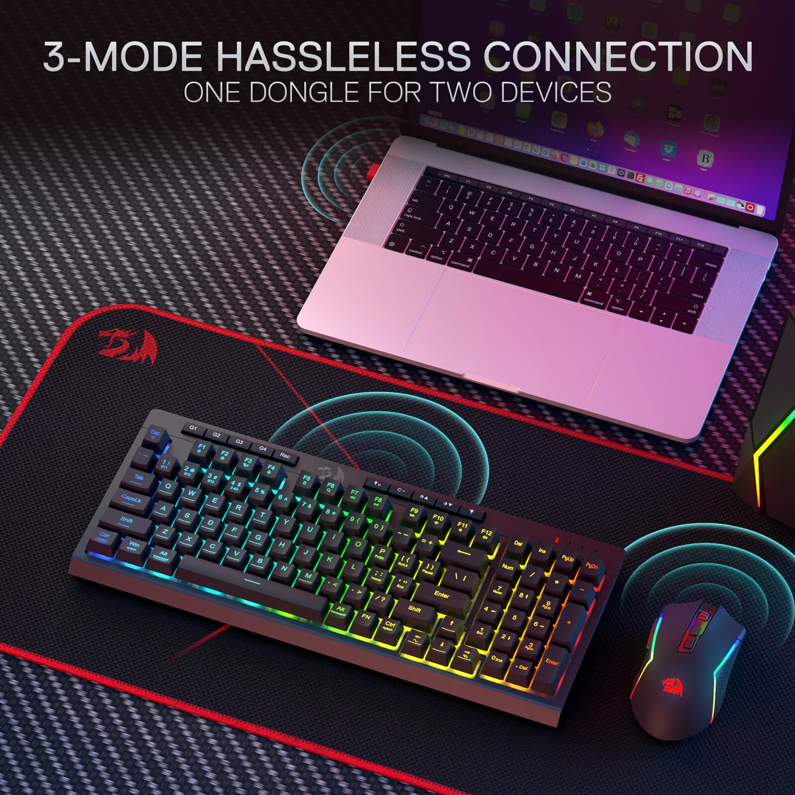 RYLO PRO S142 Membrane Gaming Keyboard & Mouse Tri-Mode Combo - Image 6