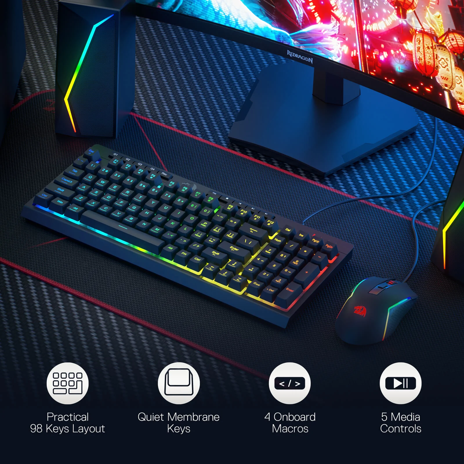 RYLO S141 Membrane Gaming Keyboard & Mouse Wired Combo - Image 3