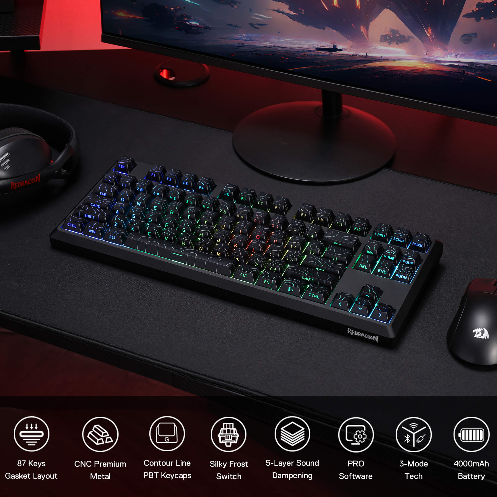 URANUS K737 PRO (Side Printed PBT Keycaps) - Image 4